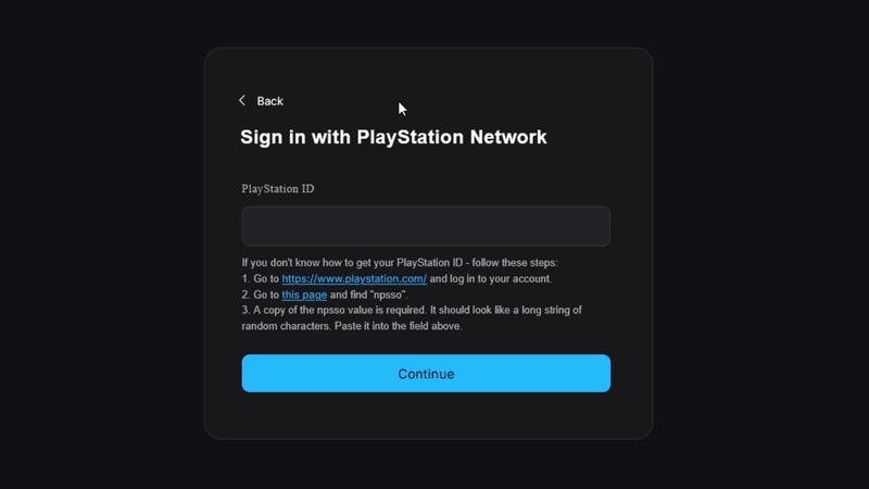 PSN Instructions